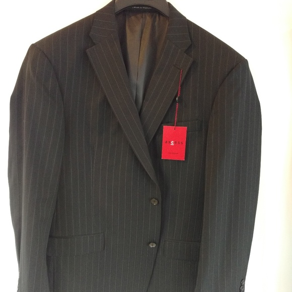 Black Axcess Pinstripe Suit Jacket - Picture 1 of 2